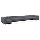 Meridian Quinn Grey Chenille Fabric Modular Sectional IMAGE 17