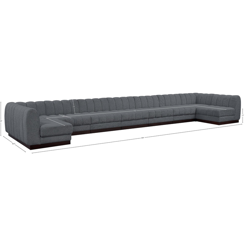 Meridian Quinn Grey Chenille Fabric Modular Sectional IMAGE 18