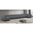 Meridian Quinn Grey Chenille Fabric Modular Sectional IMAGE 2
