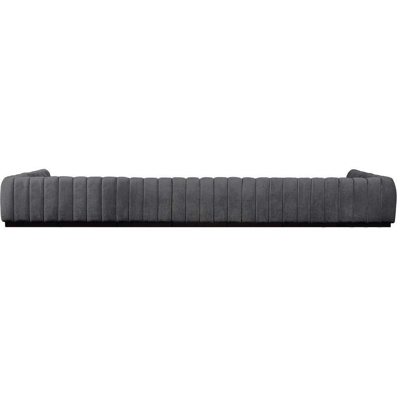 Meridian Quinn Grey Chenille Fabric Modular Sectional IMAGE 3