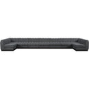Meridian Quinn Grey Chenille Fabric Modular Sectional IMAGE 4