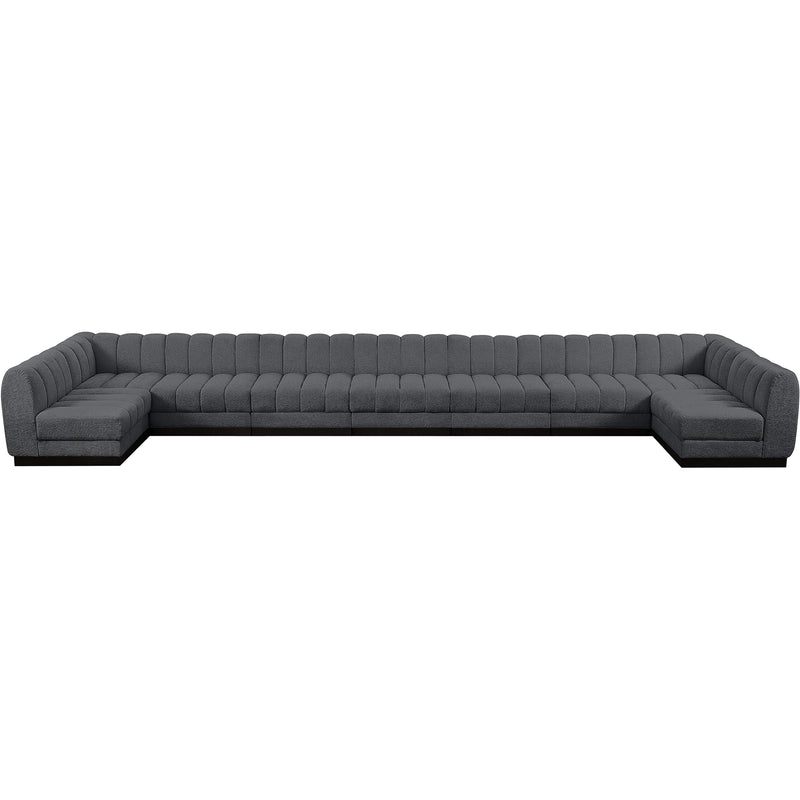 Meridian Quinn Grey Chenille Fabric Modular Sectional IMAGE 5