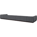 Meridian Quinn Grey Chenille Fabric Modular Sectional IMAGE 6