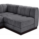 Meridian Quinn Grey Chenille Fabric Modular Sectional IMAGE 9