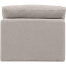Meridian Indulge Beige Linen Textured Fabric Armless Chair IMAGE 3