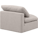 Meridian Indulge Beige Linen Textured Fabric Armless Chair IMAGE 6