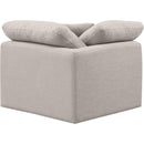 Meridian Indulge Beige Linen Textured Fabric Corner Chair IMAGE 3