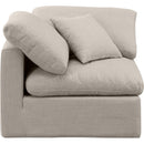 Meridian Indulge Beige Linen Textured Fabric Corner Chair IMAGE 4