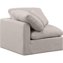 Meridian Indulge Beige Linen Textured Fabric Corner Chair IMAGE 6