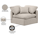 Meridian Indulge Beige Linen Textured Fabric Corner Chair IMAGE 8