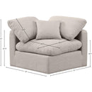 Meridian Indulge Beige Linen Textured Fabric Corner Chair IMAGE 9