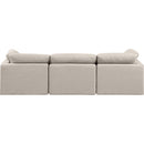Meridian Indulge Beige Linen Textured Fabric Modular Sofa IMAGE 3