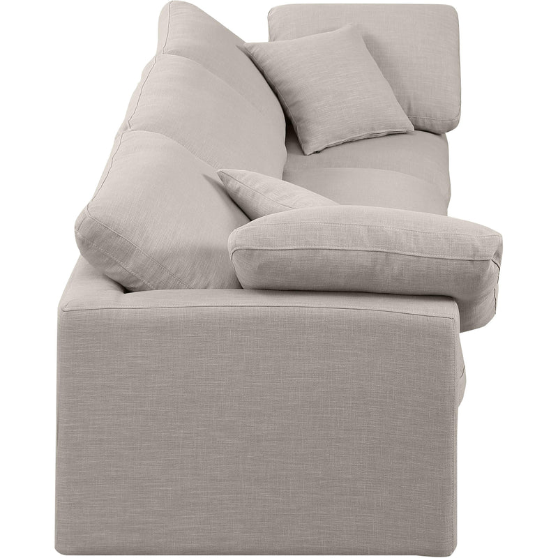 Meridian Indulge Beige Linen Textured Fabric Modular Sofa IMAGE 5