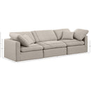 Meridian Indulge Beige Linen Textured Fabric Modular Sofa IMAGE 9