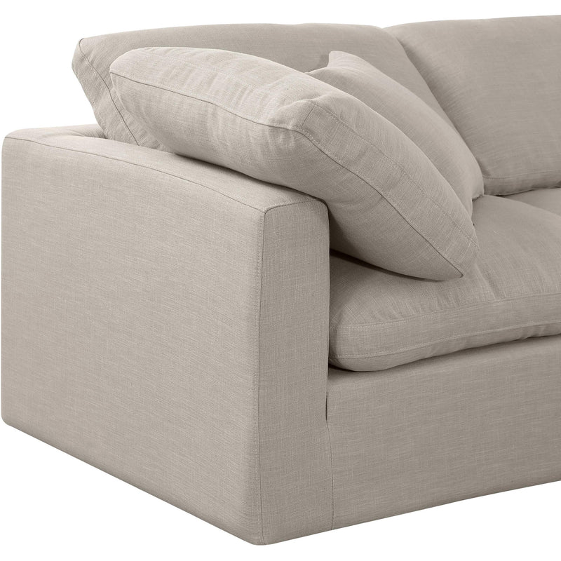 Meridian Indulge Beige Linen Textured Fabric Modular Sofa IMAGE 6