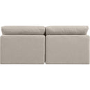 Meridian Indulge Beige Linen Textured Fabric Modular Sofa IMAGE 3