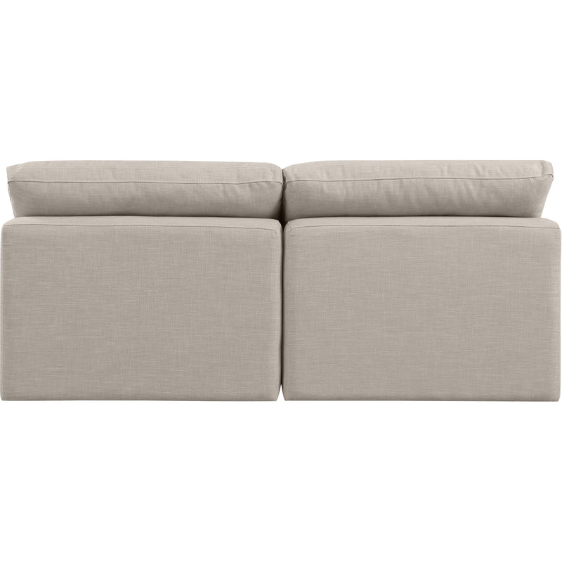 Meridian Indulge Beige Linen Textured Fabric Modular Sofa IMAGE 3