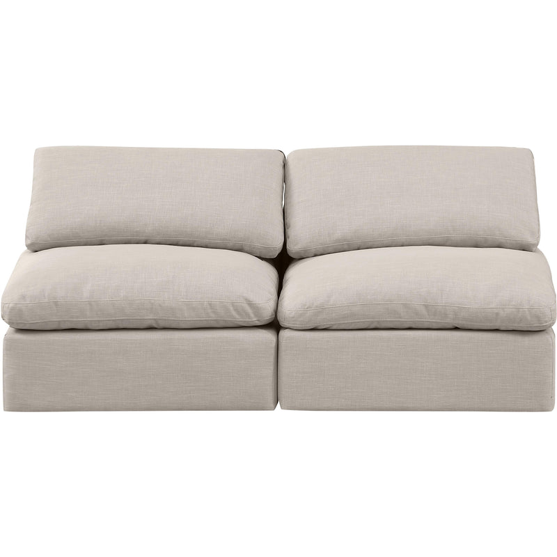 Meridian Indulge Beige Linen Textured Fabric Modular Sofa IMAGE 4