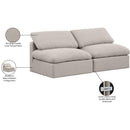Meridian Indulge Beige Linen Textured Fabric Modular Sofa IMAGE 7