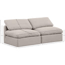 Meridian Indulge Beige Linen Textured Fabric Modular Sofa IMAGE 8