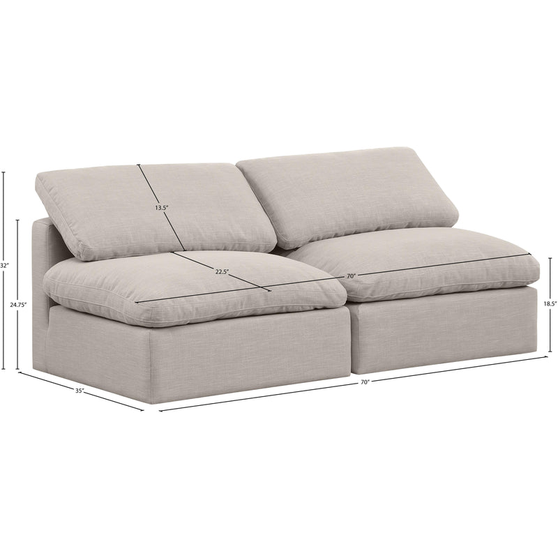 Meridian Indulge Beige Linen Textured Fabric Modular Sofa IMAGE 8