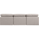 Meridian Indulge Beige Linen Textured Fabric Modular Sofa IMAGE 3