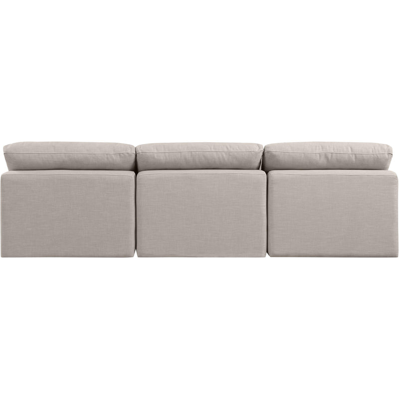 Meridian Indulge Beige Linen Textured Fabric Modular Sofa IMAGE 3