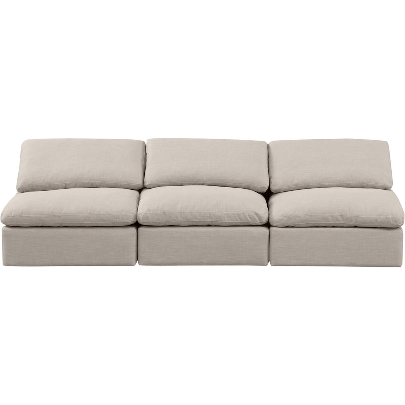 Meridian Indulge Beige Linen Textured Fabric Modular Sofa IMAGE 4