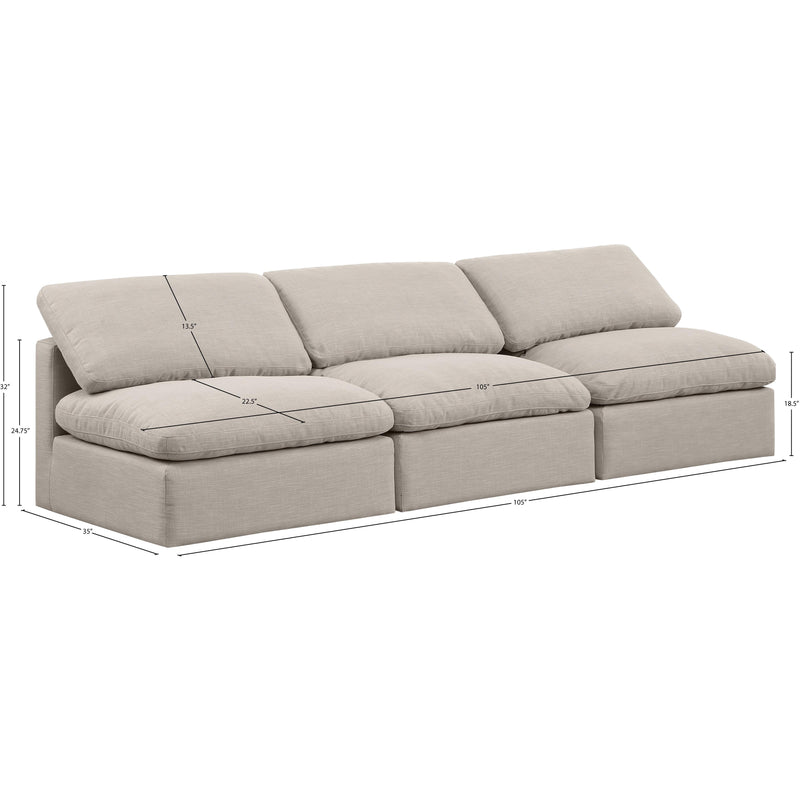 Meridian Indulge Beige Linen Textured Fabric Modular Sofa IMAGE 8