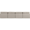 Meridian Indulge Beige Linen Textured Fabric Modular Sofa IMAGE 3