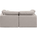 Meridian Indulge Beige Linen Textured Fabric Modular Sofa IMAGE 3