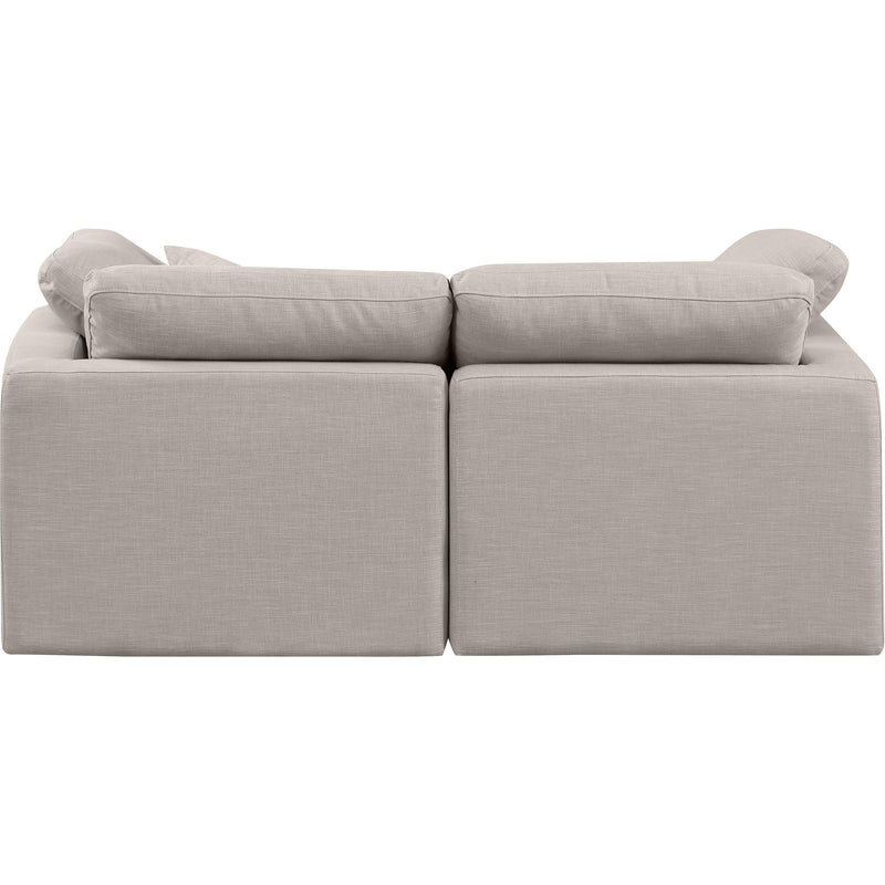 Meridian Indulge Beige Linen Textured Fabric Modular Sofa IMAGE 3