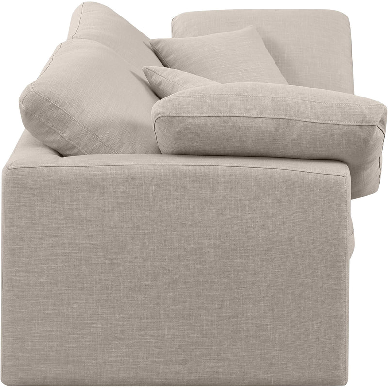 Meridian Indulge Beige Linen Textured Fabric Modular Sofa IMAGE 5