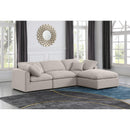 Meridian Indulge Beige Linen Textured Fabric Modular Sectional IMAGE 2