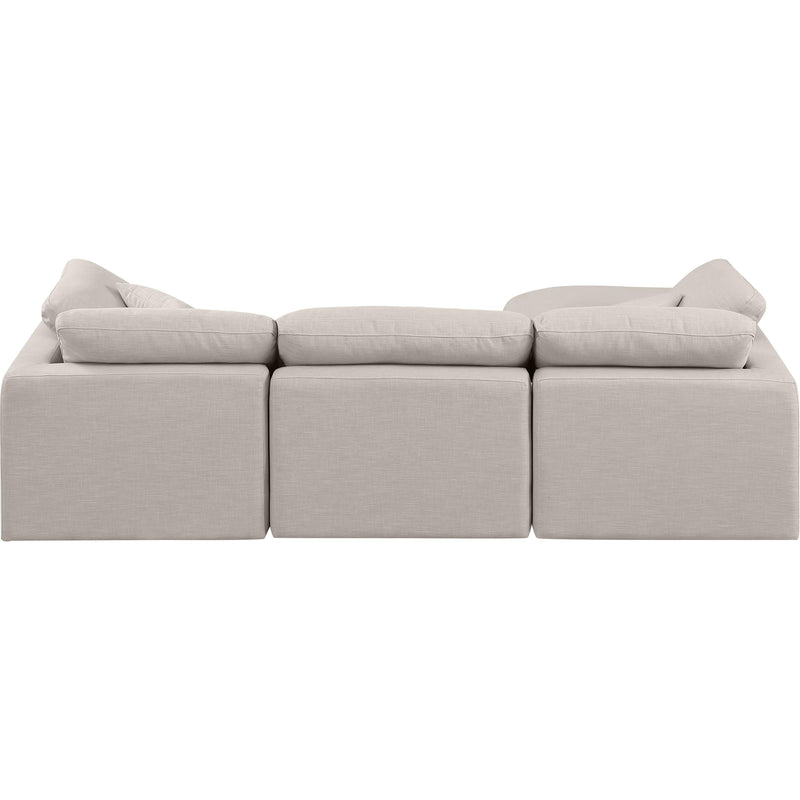 Meridian Indulge Beige Linen Textured Fabric Modular Sectional IMAGE 3