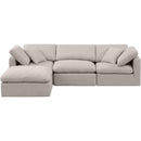 Meridian Indulge Beige Linen Textured Fabric Modular Sectional IMAGE 4