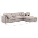 Meridian Indulge Beige Linen Textured Fabric Modular Sectional IMAGE 9