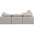 Meridian Indulge Beige Linen Textured Fabric Modular Sectional IMAGE 3