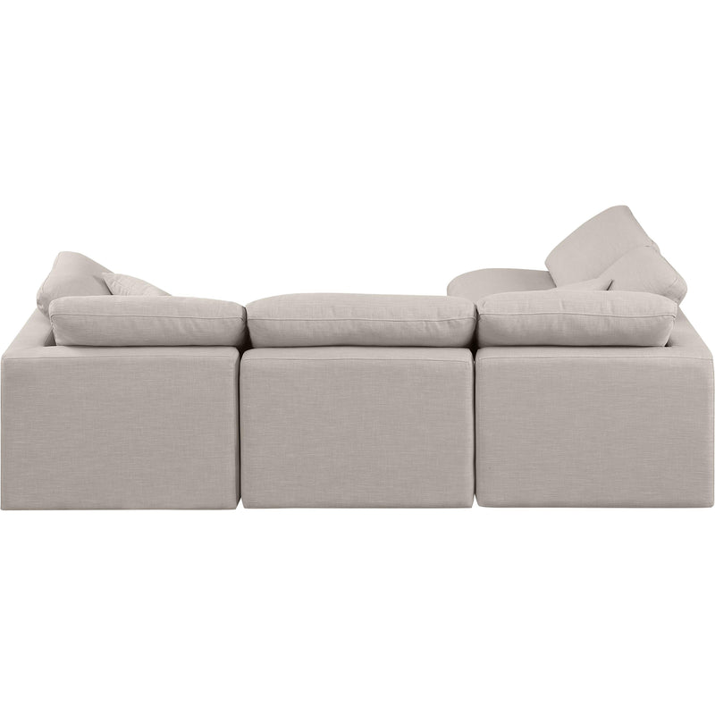 Meridian Indulge Beige Linen Textured Fabric Modular Sectional IMAGE 3