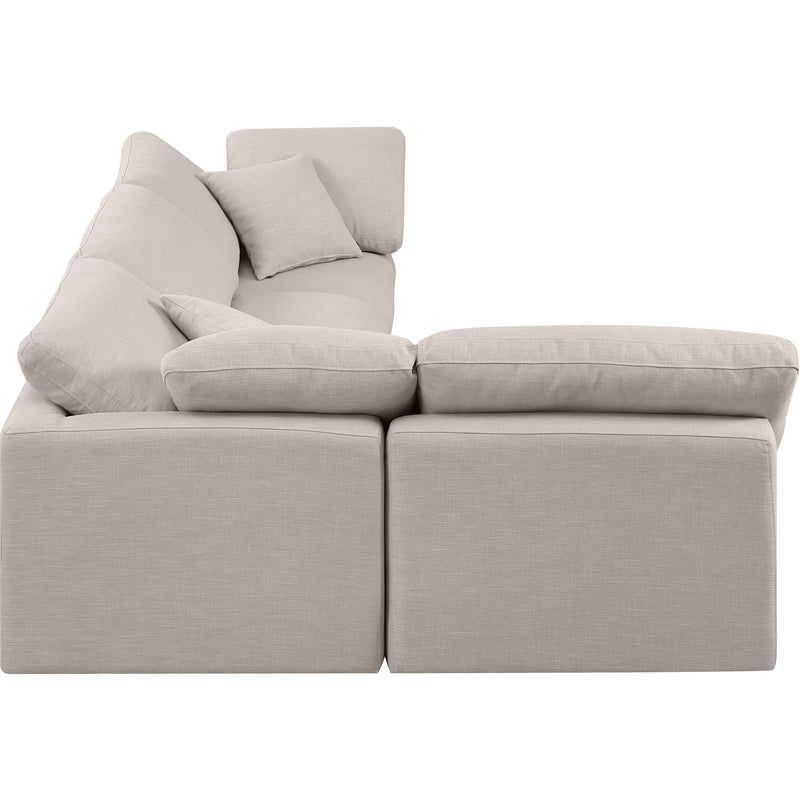 Meridian Indulge Beige Linen Textured Fabric Modular Sectional IMAGE 5