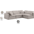 Meridian Indulge Beige Linen Textured Fabric Modular Sectional IMAGE 9