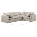 Meridian Indulge Beige Linen Textured Fabric Modular Sectional IMAGE 10