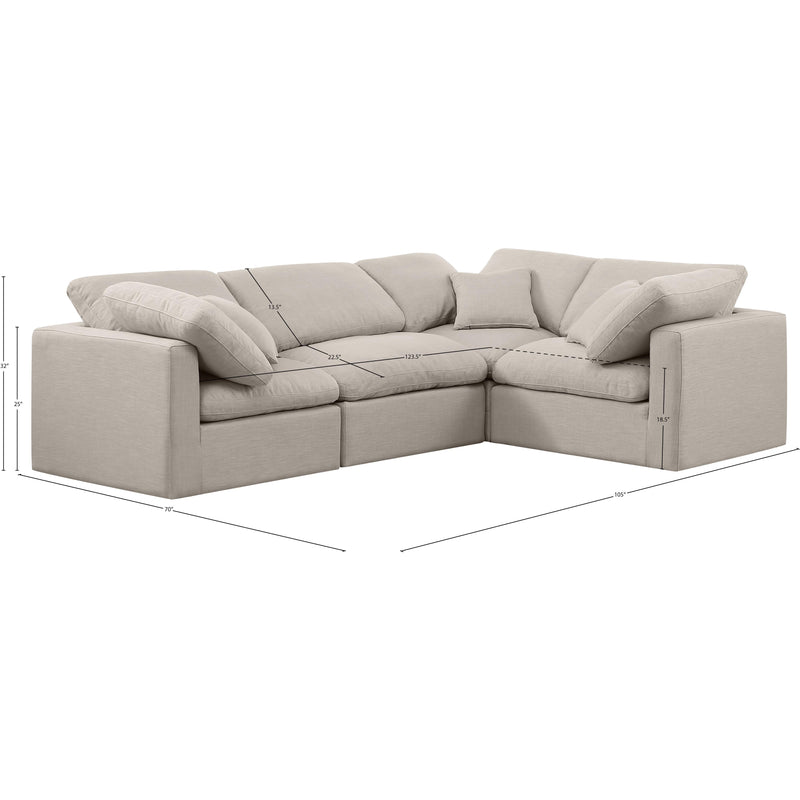 Meridian Indulge Beige Linen Textured Fabric Modular Sectional IMAGE 10