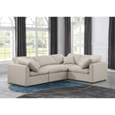 Meridian Indulge Beige Linen Textured Fabric Modular Sectional IMAGE 2