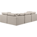 Meridian Indulge Beige Linen Textured Fabric Modular Sectional IMAGE 3
