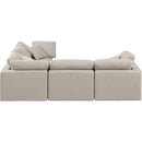 Meridian Indulge Beige Linen Textured Fabric Modular Sectional IMAGE 5