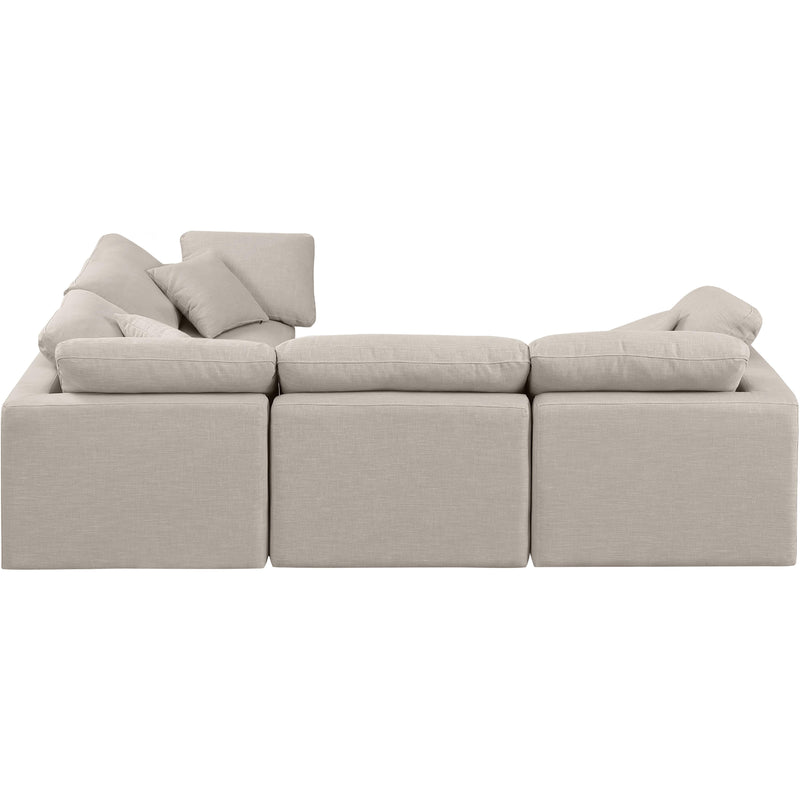 Meridian Indulge Beige Linen Textured Fabric Modular Sectional IMAGE 5