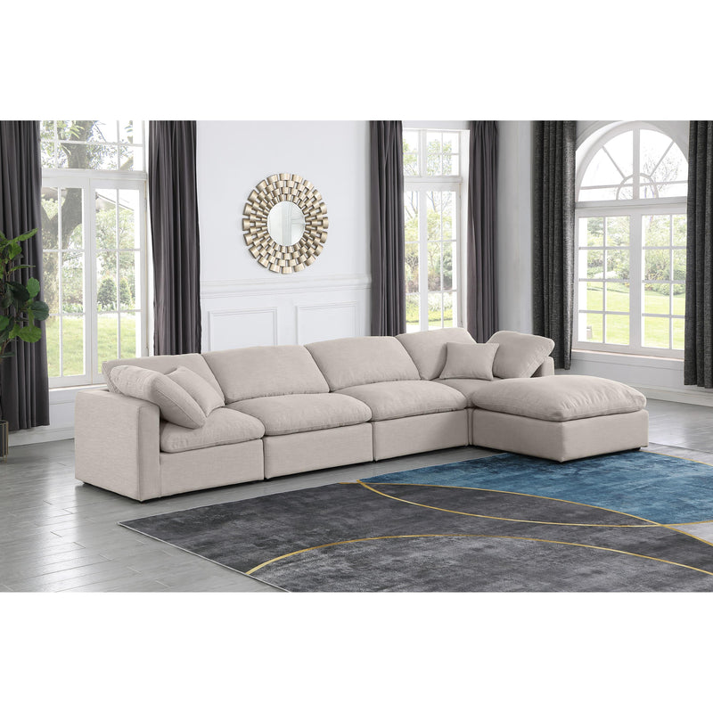 Meridian Indulge Beige Linen Textured Fabric Modular Sectional IMAGE 2