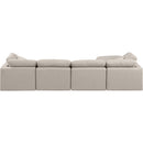 Meridian Indulge Beige Linen Textured Fabric Modular Sectional IMAGE 3