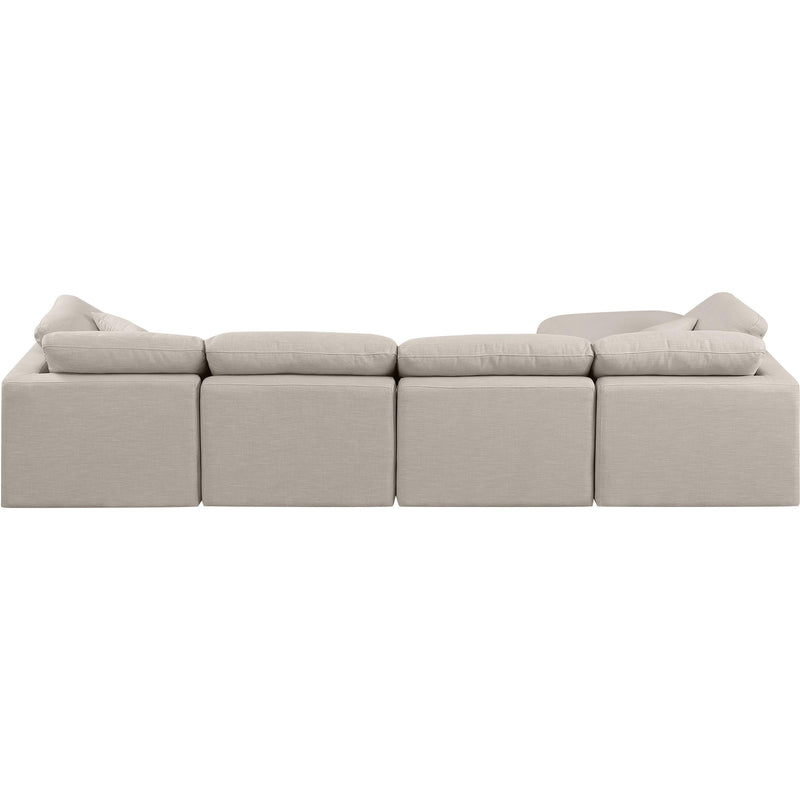 Meridian Indulge Beige Linen Textured Fabric Modular Sectional IMAGE 3